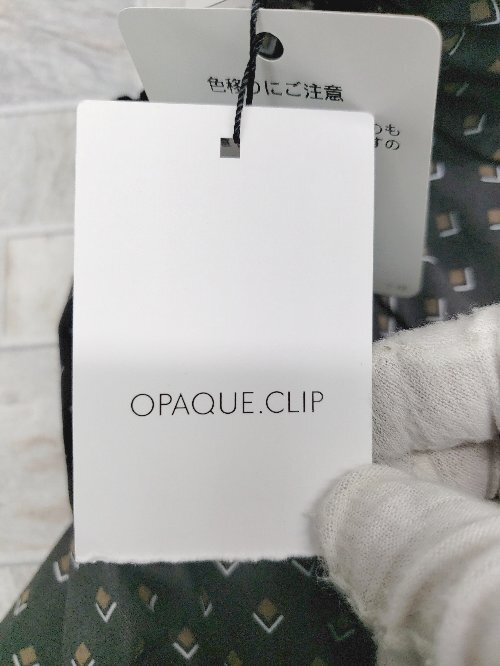 ◇ ◎ ●未使用● OPAQUE オペーク 総柄 プルオーバー 長袖 シャツ ブラウス サイズL ブラック マルチ レディース P_画像3