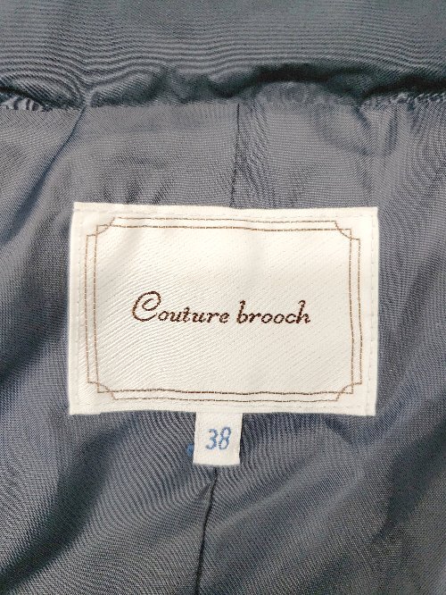 ◇ Couture Brooch クチュールブローチ ジップアップ フーディ 長袖 ダウンジャケット サイズ38 ブラック レディース P_画像3