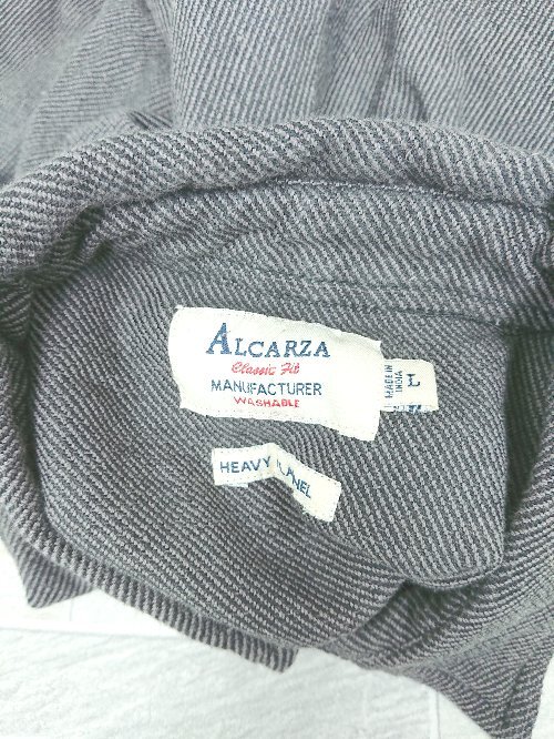 ◇ ALCARZA アルカルザ コットン100% シンプル 長袖 シャツ ブルゾン サイズL グレー メンズ P_画像3