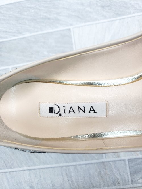 ◇ DIANA ダイアナ 刺? おしゃれ ヒール パンプス サイズ23.0cm ベージュ系 レディース P_画像5