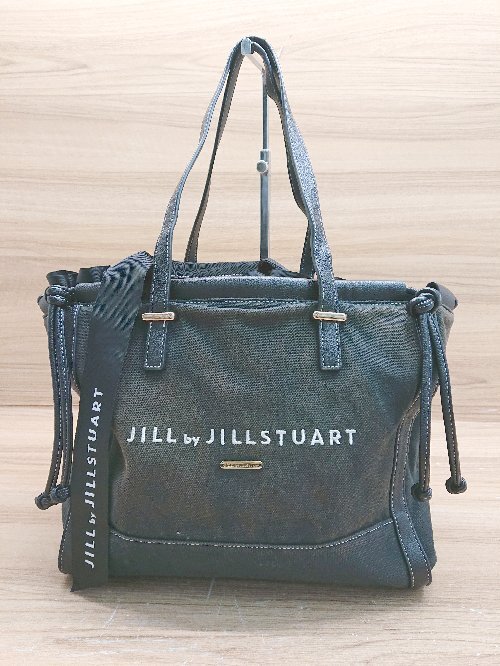 ◇ JILL STUART ジル スチュアート フリルレイヤード ガーリー トート ハンド バッグ ブラック系 レディース E_画像1