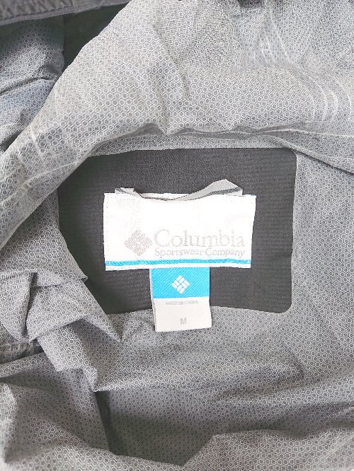 ◇ Columbia コロンビア ジップアップ ロゴ フーディ カジュアル 長袖 ジャケット サイズM ブラック レディース P_画像3