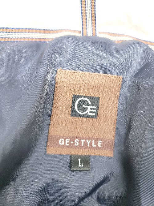 ◇ GE-STYLE ジェ スタイル パッチ刺繍 カジュアル ジップアップ 長袖 中綿 ジャケット サイズL ベージュ メンズ P_画像3