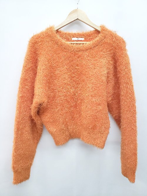 ◇ SLY スライ かわいい もこもこ 秋冬 長袖 ニット セーター サイズF オレンジ レディース P_画像1