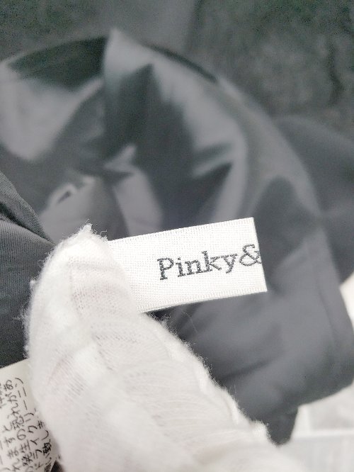 ◇ PINKY & DIANNE ピンキーアンドダイアン レース 花柄 バックジップ 膝 ワンピース サイズ38 ブラック レディース P_画像3