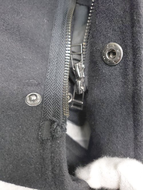 ◇ unrelaxing アンリラクシング ジップアップ ウール混 シンプル 通勤 長袖 コート サイズS ブラック メンズ P_画像8
