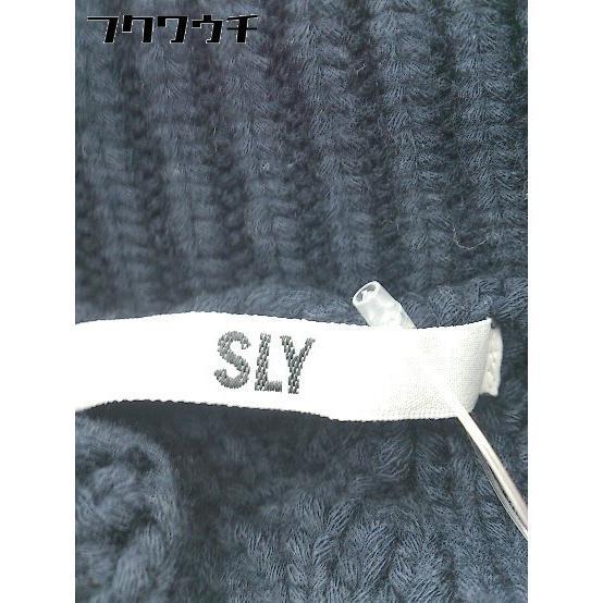 ◇ SLY スライ 長袖 ニット セーター サイズF ネイビー レディース_画像4