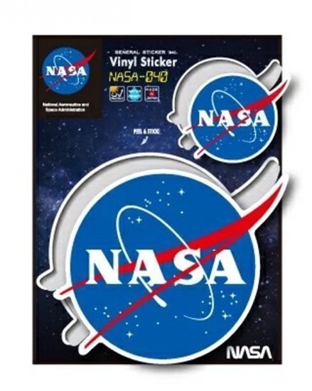 NASA-040　NASAロゴ　ステッカー　フチWHITE_画像1