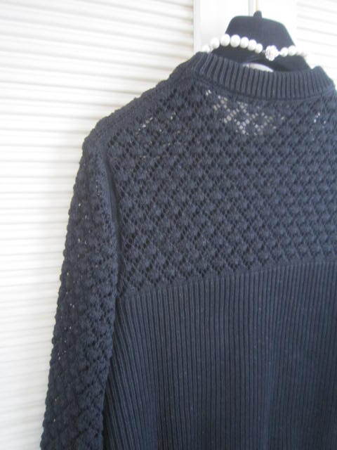 クローゼット整理！BOTTEGA VENETA 100%cotton 透かし編み入り 7分袖 春夏用ニット 42 usedの画像4