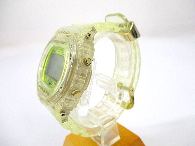 １円★美品 G-SHOCK Gショック カシオ 腕時計 クォーツ 35周年記念モデル グレイシアゴールド クリア スケルトン デジタル DW-5735E 中古の画像2