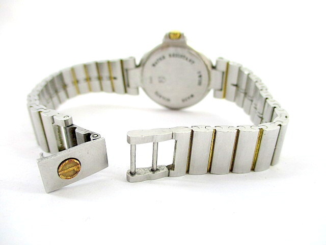 1 jpy * dunhill Dunhill millenium wristwatch clock quarts analogue 3 hands calendar SS GP stainless steel white face used with special circumstances 