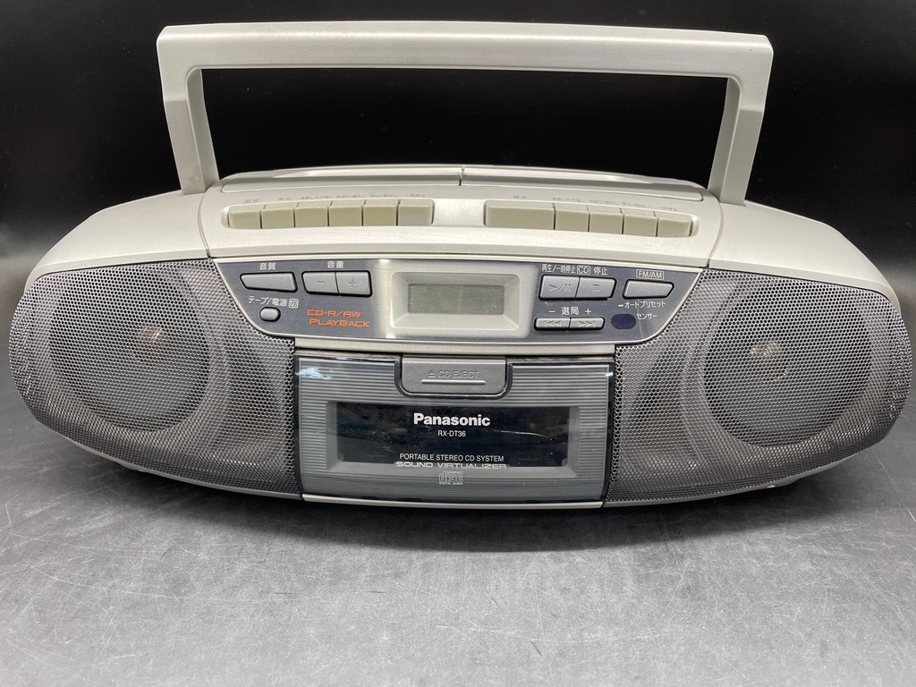 D144〔中古品〕Panasonic ラジカセ　ラジオAM/FM OK/CD・カセット再生OK RX-DT36　_画像1