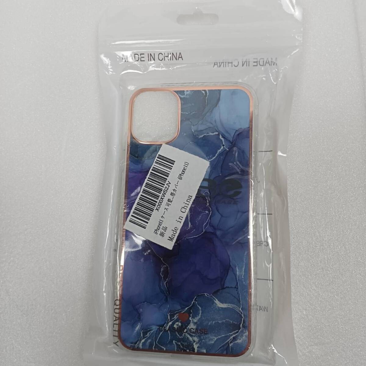 iPhone 11　ケース　ブルー　大理石調　スマホケース　カバー_画像5