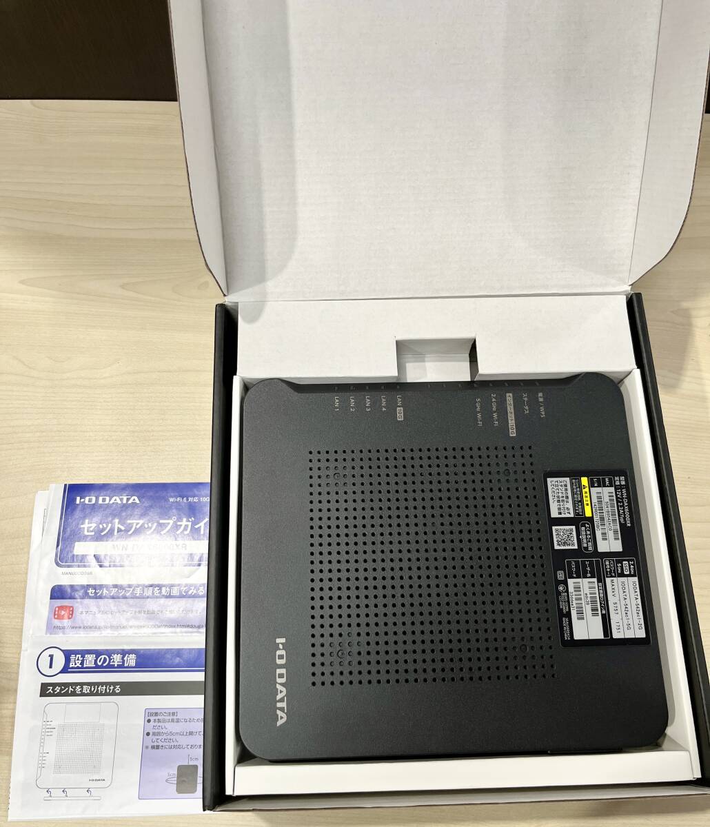 蘇さ(PMY61) IO DATA Wi-Fi6 無線LANルーター WN-DAX6000XR 通電確認済 中古品 80サイズ の画像3