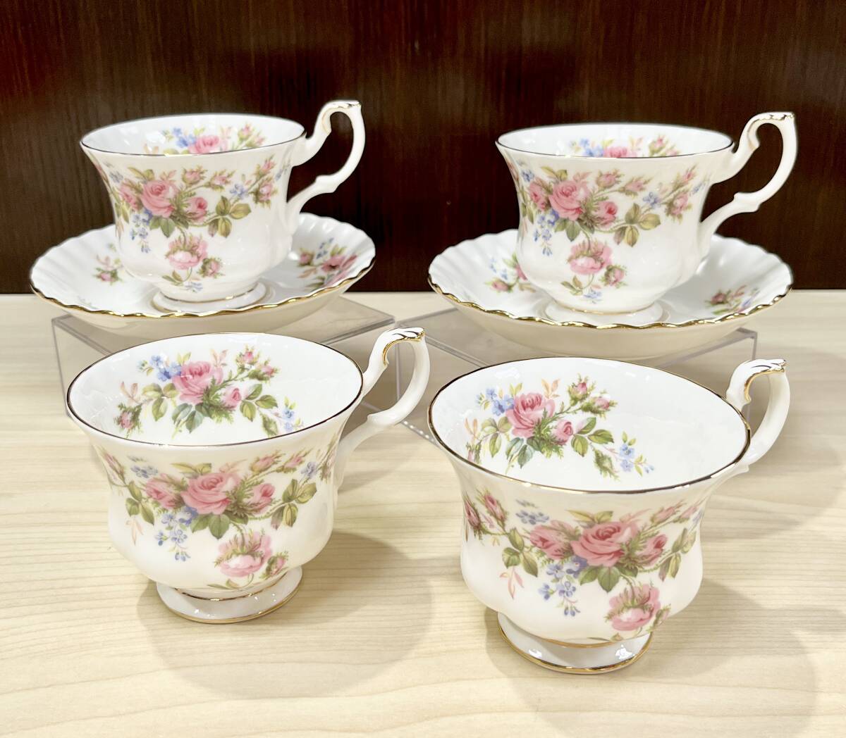 蘇さ2(SY1072) Royal Albert ロイヤルアルバート モスローズ MOSS ROSE セット プレート 他 中古品 100サイズの画像4