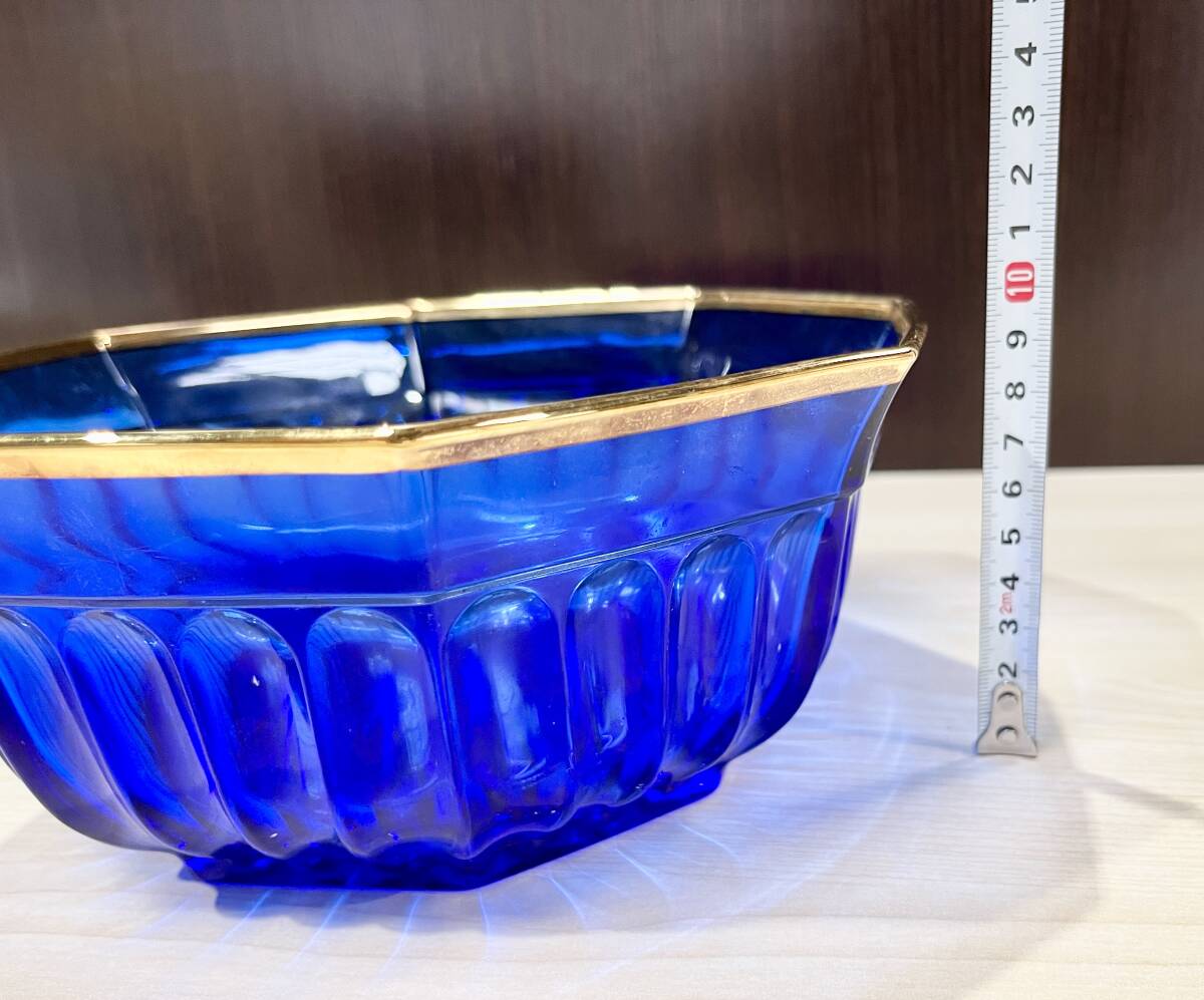 蘇さ(PEY146) 洋食器 HOYA CRYSTAL ホヤクリスタル 瑠璃盛鉢 リモージュクリスタル  中古品 80サイズの画像8