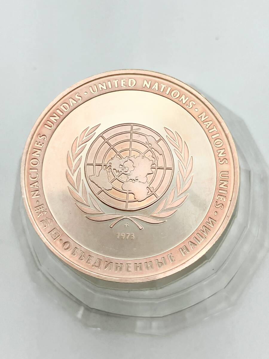 ミさ［KAY201］国連平和メダル 1973年 UNITED NATIONS コイン STERLING SILVER スターリングシルバー コレクション品 コンパクトサイズの画像2