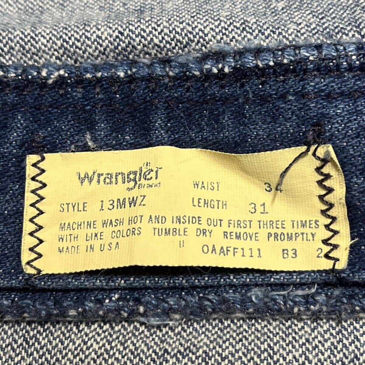 USA製 Wrangler ラングラー 13MWZ カウボーイカットジーンズ デニムパンツ W34 L31の画像9