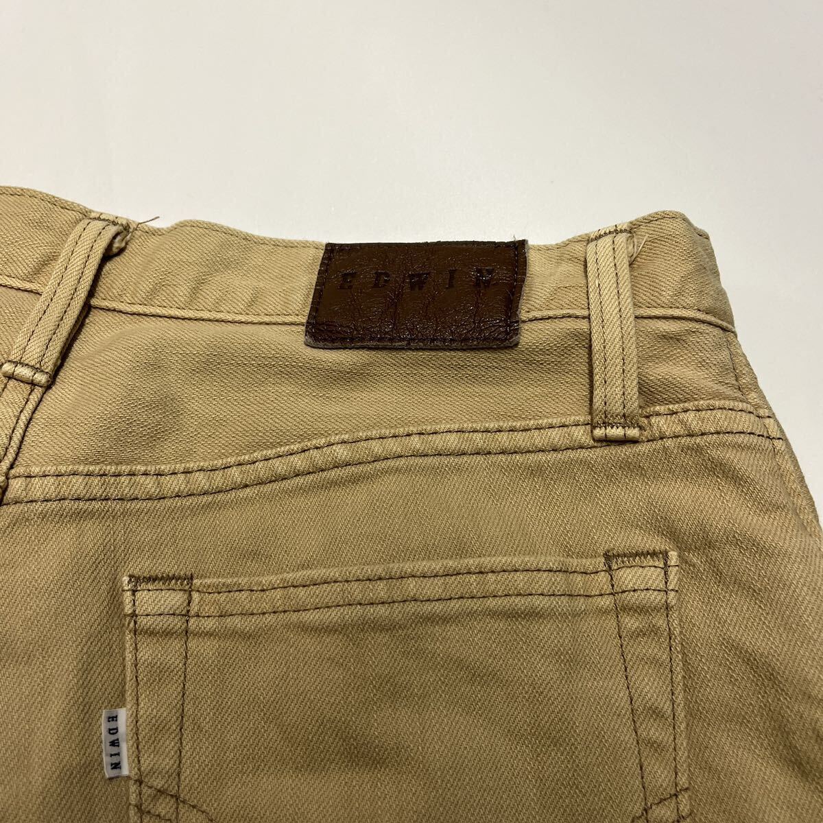 EDWIN Edwin 503ST стрейч джинсы Denim брюки бежевый лен смешивание W30 сделано в Японии 