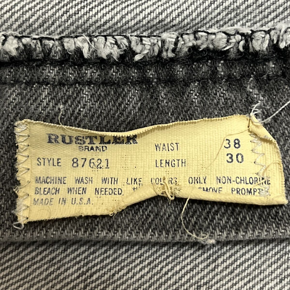 USA製 RUSTLER ラスラー 87621 デニムパンツ ジーンズ グレー W38 L30_画像10