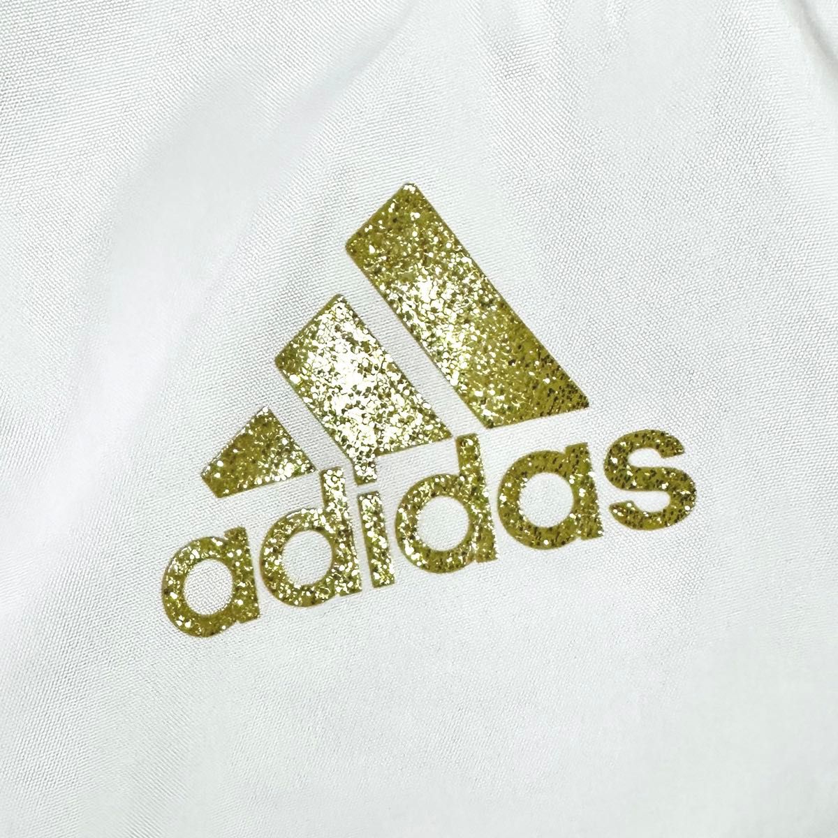 adidas アディダス ゴールド ラメプリント トラックパンツ 裏地付き