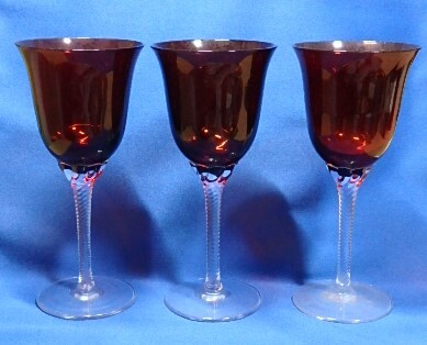 ★ （工芸用被せグラス）ワイングラス３個 高さ16.5ｃｍ サンドブラスト素材・エッチング素材の画像1