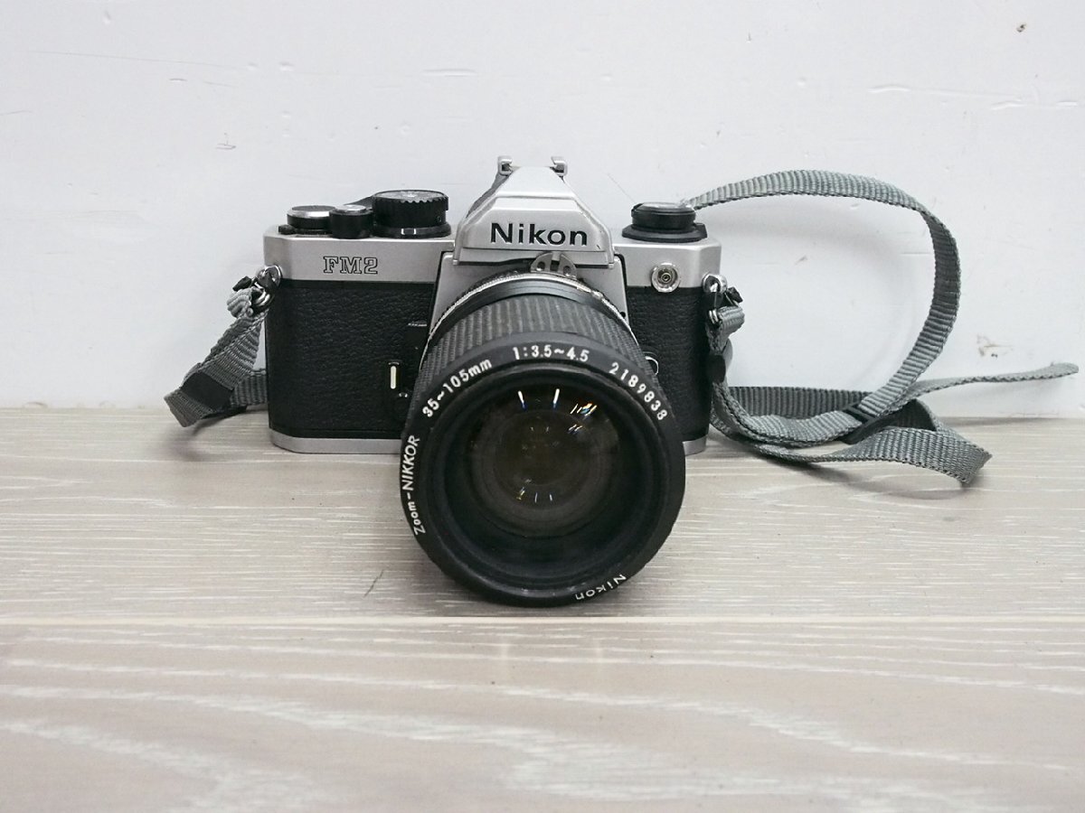 ☆【1H0401-8】 Nikon ニコン フィルムカメラ FM2 レンズキャップ付き 35～105mm 1:1.35～4.5 ジャンクの画像2