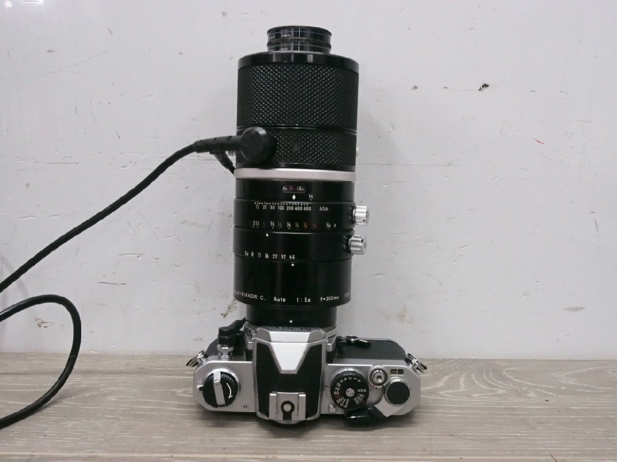 ☆【1H0412-4】 Nikon ニコン フィルムカメラ FM Medical-NIKKORC レンズ付き 1:5.6 f＝200mm 現状品の画像10
