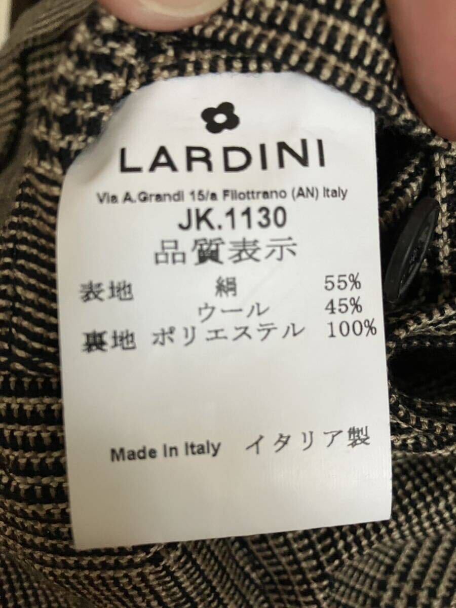 LARDINI ラルディーニ ジャケット 42 グレンチェック グレンプレイド ブートニエールの画像9