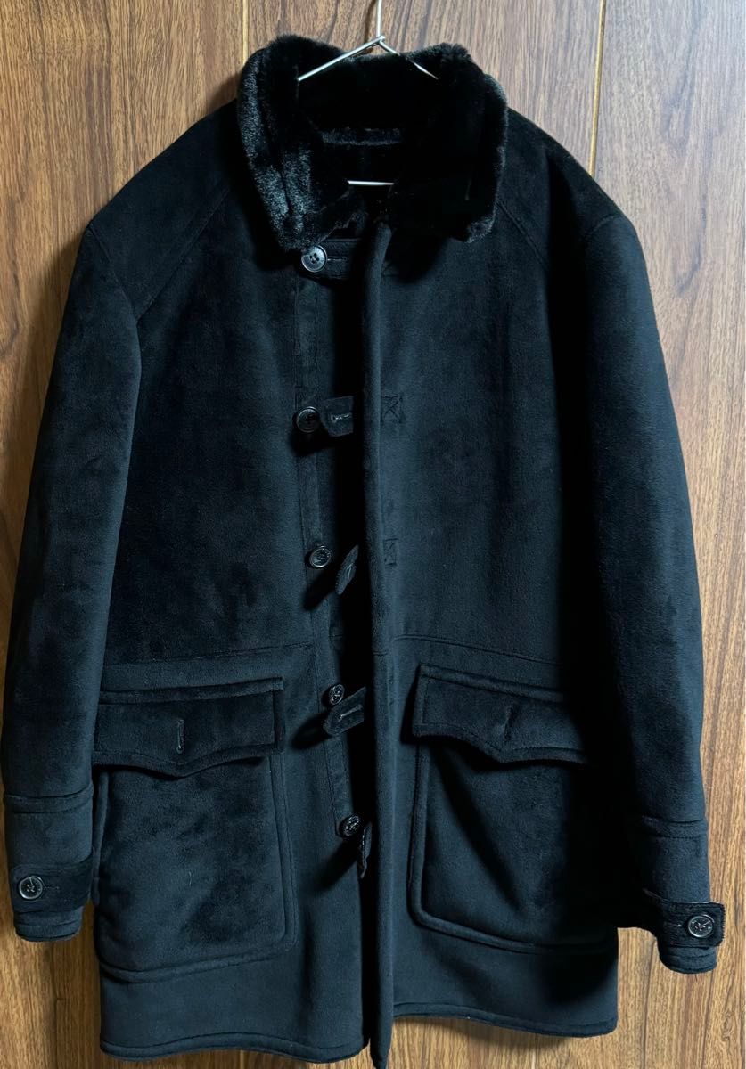 Lサイズ バーバリーブラックレーベル  ムートンコート フェイクファー burberry black label