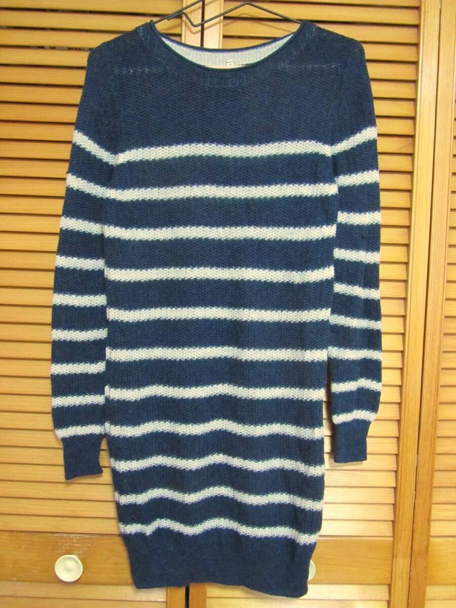 難あり　無印良品　羊毛素材　ざっくり編みのロングセーター　Ｍ