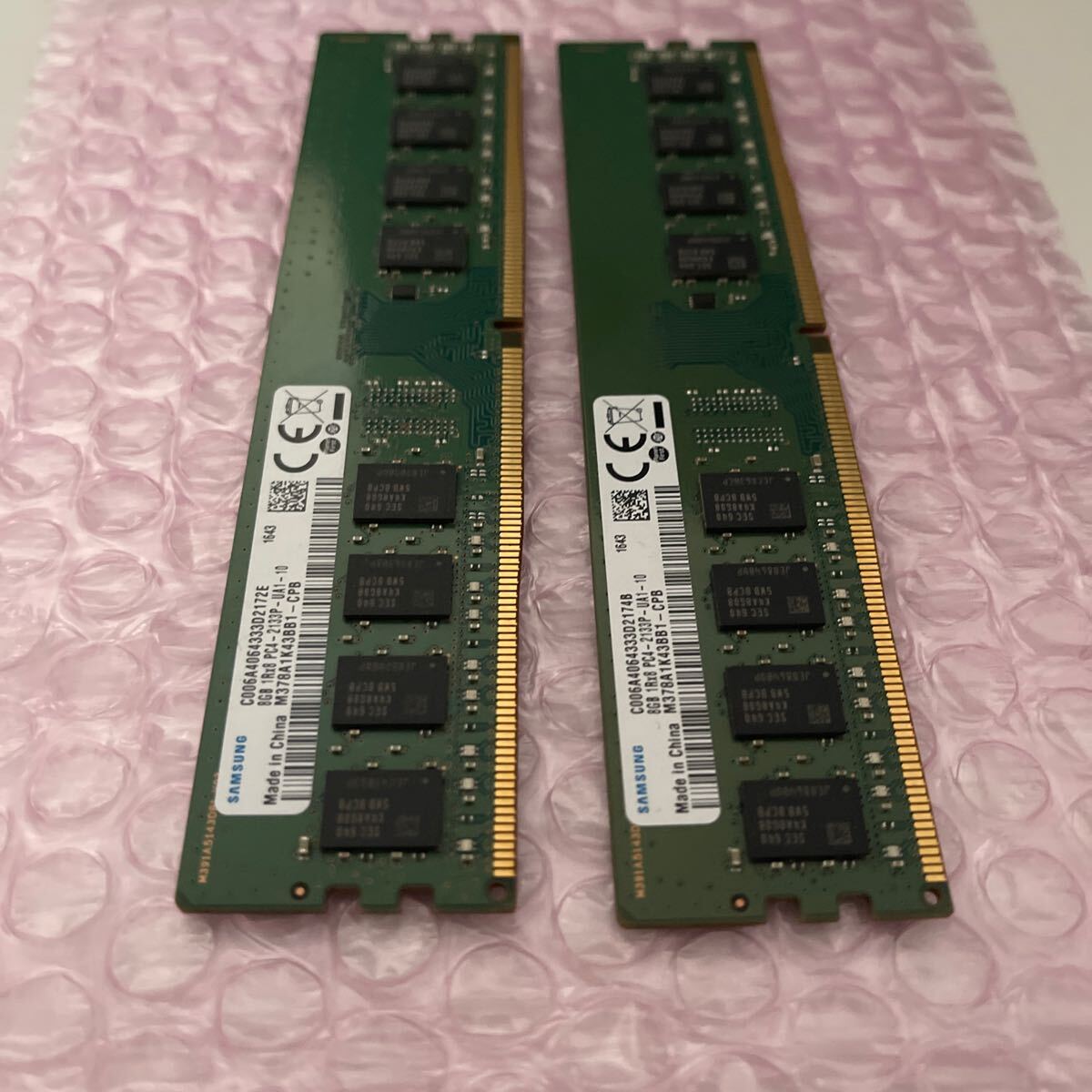 SAMSUNG デスクトップ用メモリ 8GB × 2枚 1Rx8 PC4-2133P-UA1-10 M378A1K43BB1-CPBの画像5