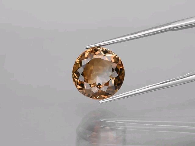 No.422 ラウンドカット シャンパントパーズ 約7.12ct 約11.2mm×11.2mm ブラジル産