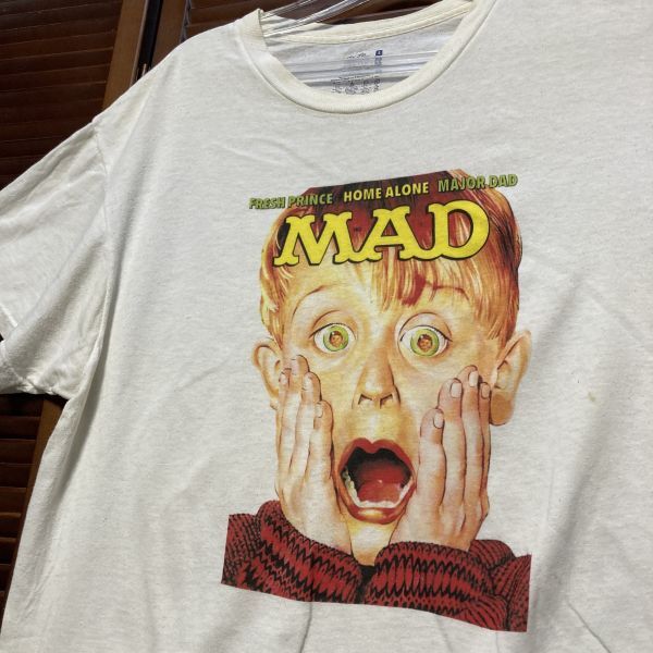 AGCM 1スタ 白 ムービー Tシャツ MAD マッドマガジン ホームアローン - 90s 00s ビンテージ アメリカ 古着 ベール 卸 仕入れ_画像1