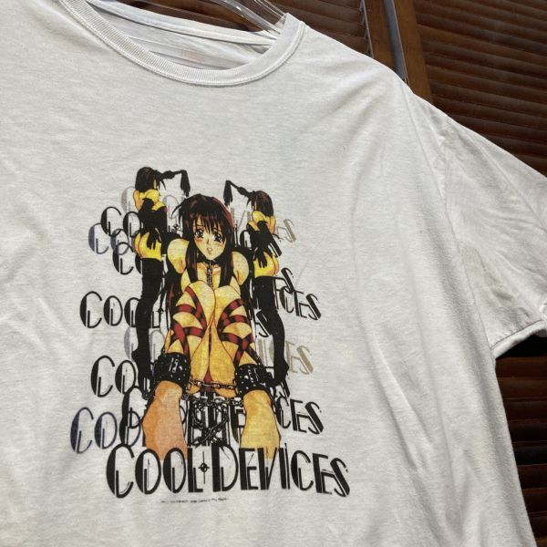 AGBU 1スタ 白 アニメ Tシャツ クールデバイシス COOL DEVICES 美少女 ピンナップガール - 90s 00s ビンテージ 古着 卸_画像1