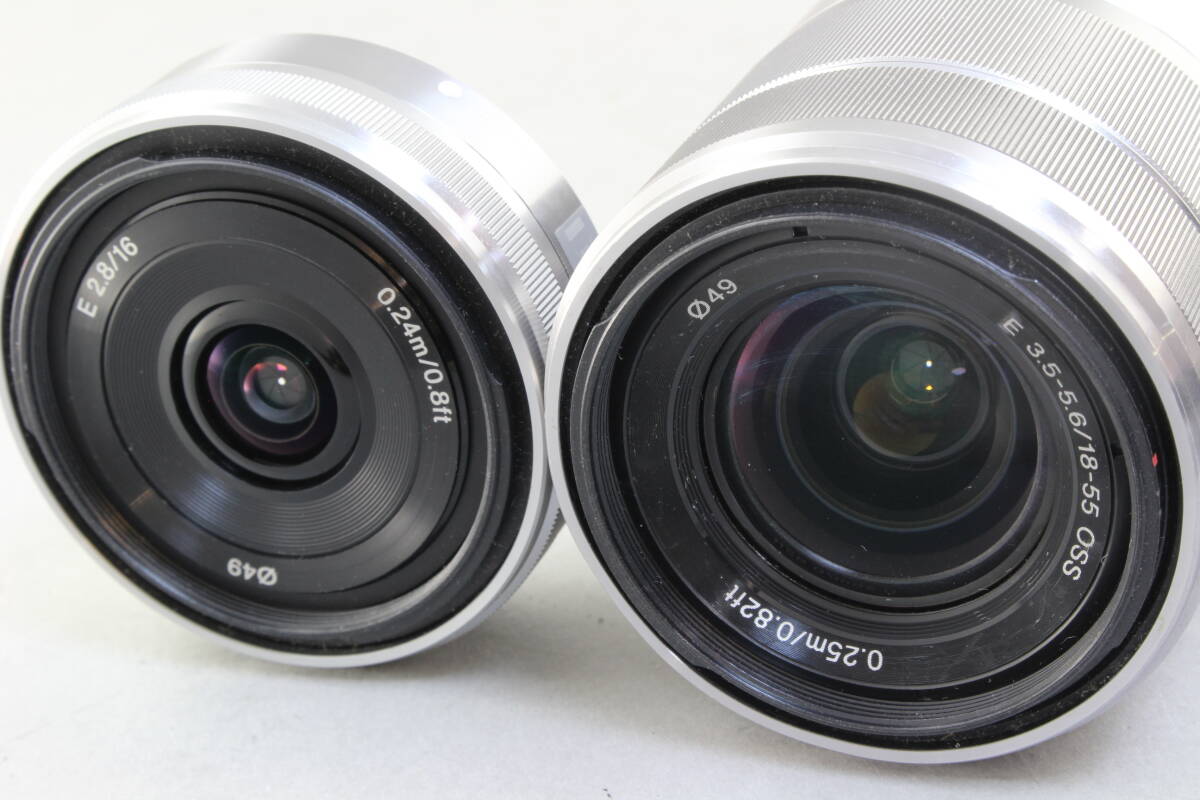 B+ (並品) SONY ソニー NEX-3 ブラック ダブルレンズキット 18-55mm 16mm 初期不良返品無料 領収書発行可能_画像4