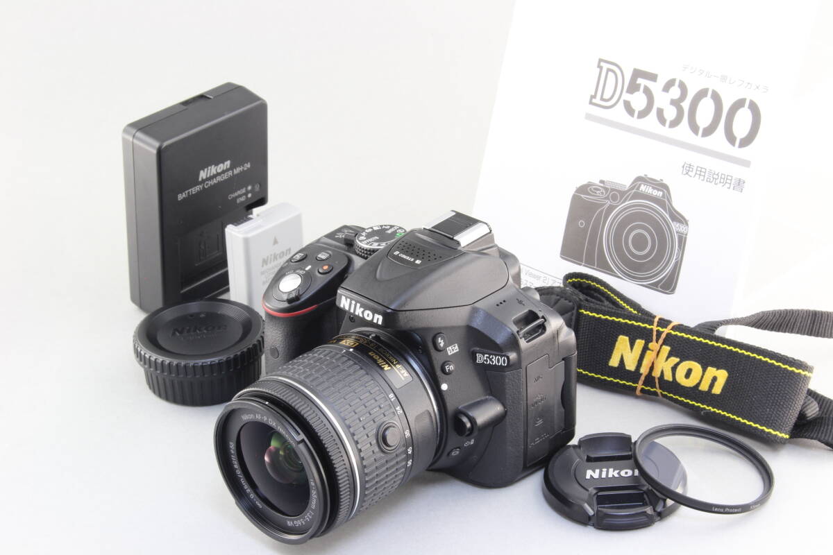 AA (新品級) Nikon ニコン D5300 AF-P NIKKOR 18-55mm レンズキット ショット数3900回 初期不良返品無料 領収書発行可能_画像1