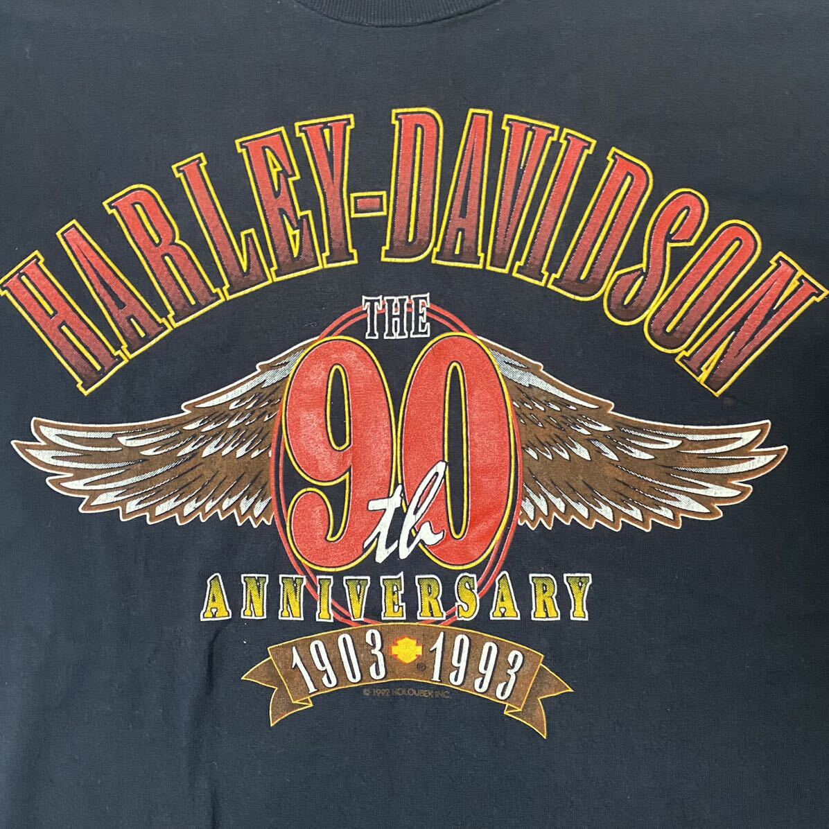 希少 90s USA製 Harley-Davidson 90th Tシャツ_画像1