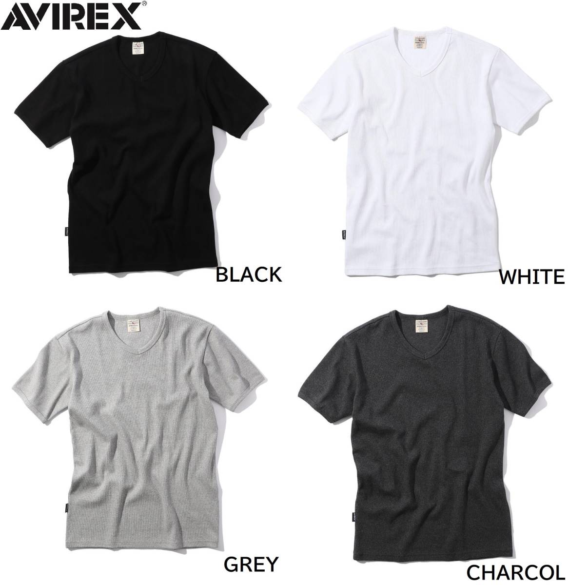 AVIREX 半袖 VネックTシャツ L ホワイト / アヴィレックス WHITE 白 アビレックス 新品　デイリー_画像10
