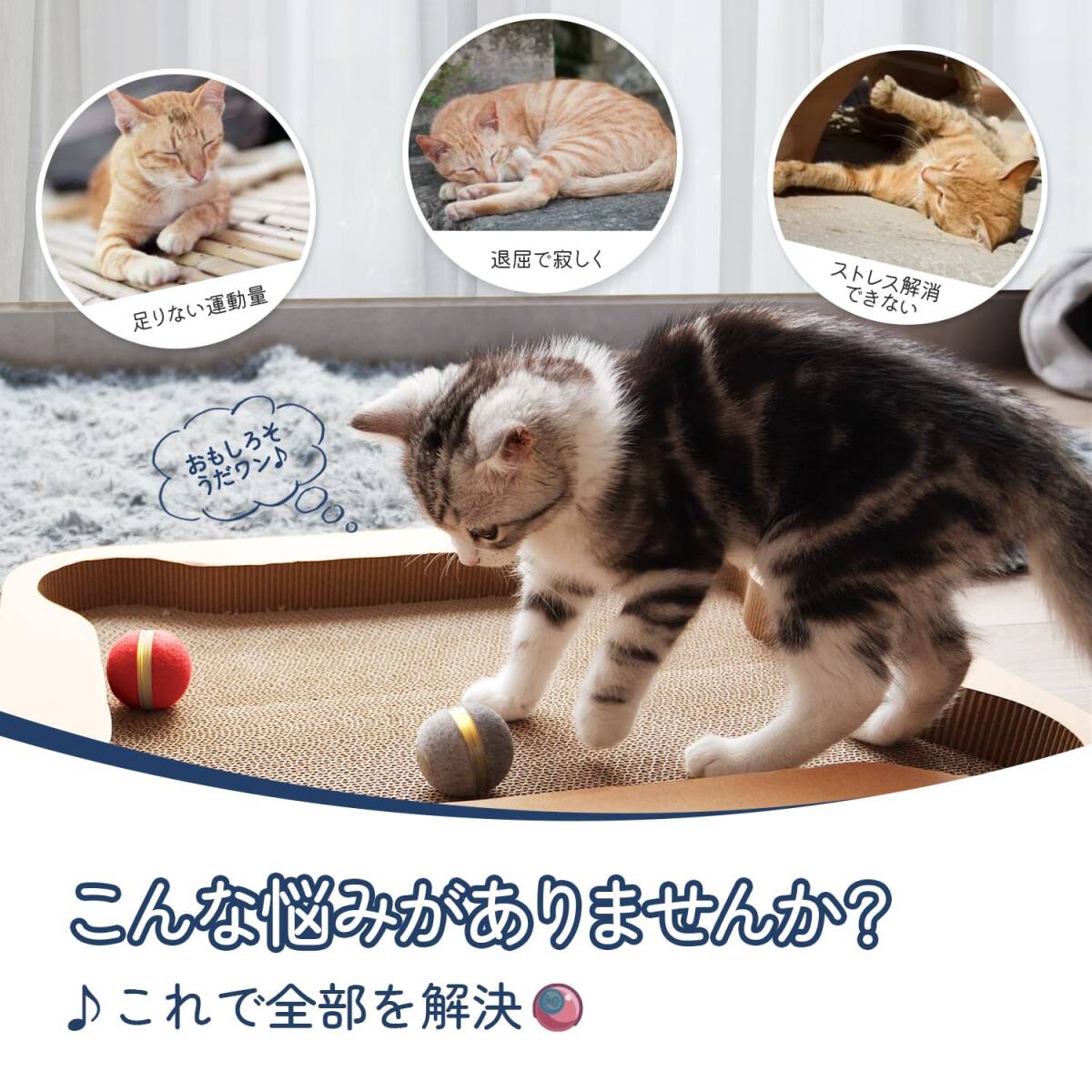 おすすめ ☆ 猫おもちゃ ボール 耐久性抜群 コンパクトデザイン