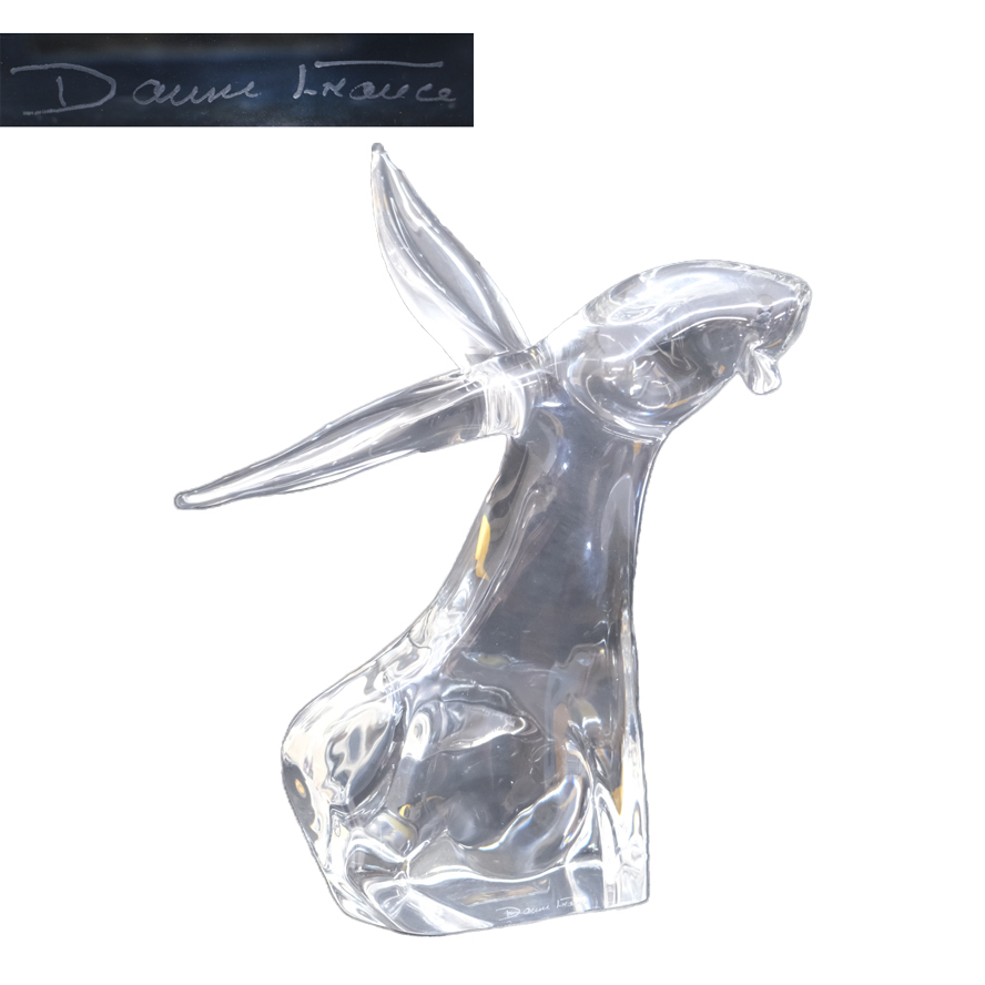 Daum ドーム　クリスタルガラス「兎の置物 」うさぎ　ウサギ　高さ30cm ガラス工芸 ｇ-042_画像1