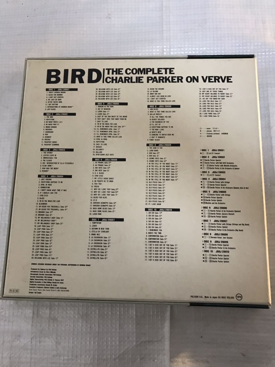 チャーリーパーカー10枚組CD BOXセット 「BIRD／ザ・コンプリート・チャーリー・パーカー・オン・ヴァーヴ」JOOJ 29001 / 10の画像8