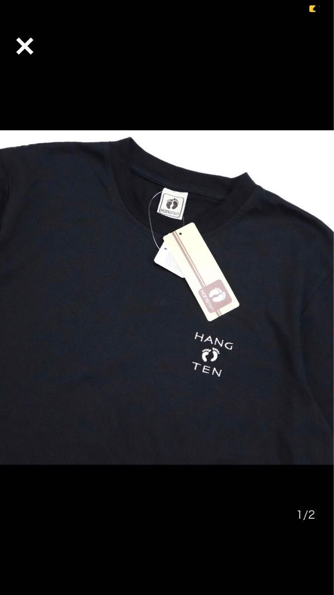 ハンテン HANGTEN 新品 メンズ 快適 カジュアル シンプル 半袖Tシャツ 黒 XLサイズ [SM376-NE5-LL]