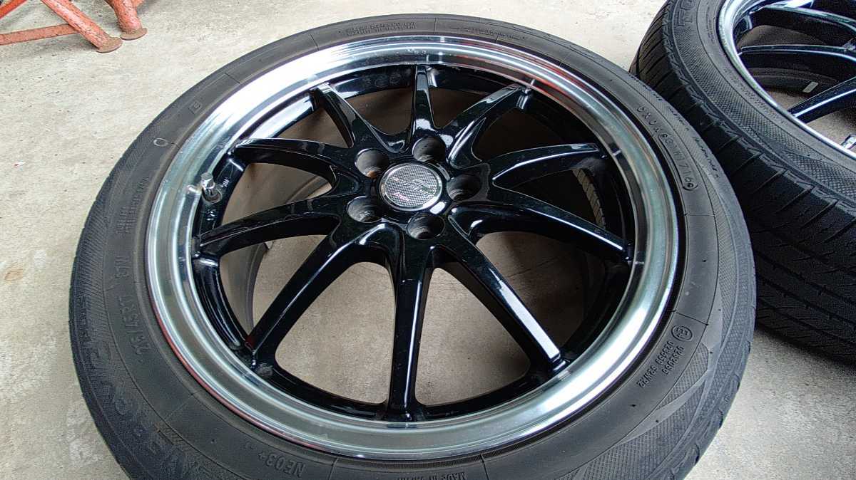 ☆A-TECH SCHNEDER トヨタ純正ナット用 17×7J +50 5穴 100 ハブ径約55㎜ 215/45R17 2016年製造 残り溝4㎜前後 プリウス等 中古4本セット☆の画像6