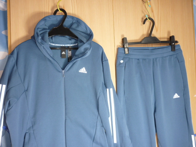 ⅰ76*adidas( Adidas )*[ с капюшоном жакет + брюки * выставить ] оттенок голубого * подробно о товаре. запись документ .**