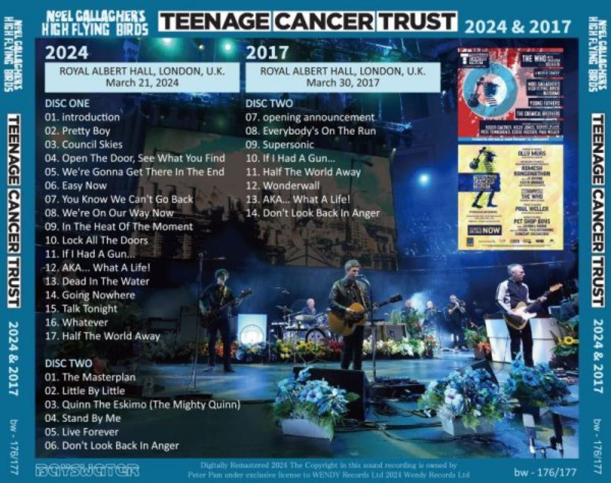極美品　プレス盤　NOEL GALLAGHER TEENAGE CANCER TRUST 2024 & 2017 2CD
