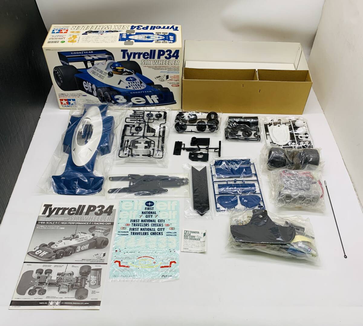 ジャンク 希少 未組立 TAMIYA 1/10 RCラジコン タイレル P34 シックスホイラー フォーミュラー1レーシングカー Tyrrell P34 ITEM49154_画像2
