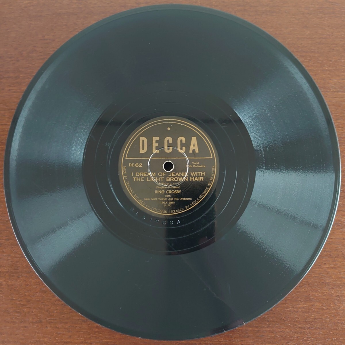 【SP盤レコード/ヒビ有】DECCA/金髪のジェニー/懐しきケンタッキーの我が家/BING CROSBY-ビング・クロスビー/SPレコード_画像2