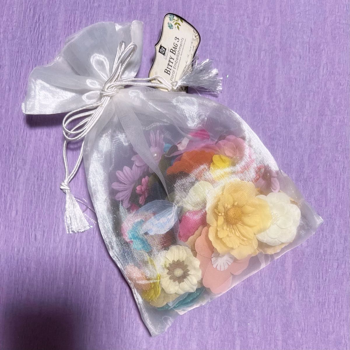 【未使用】Bitty Bag 3 お花の福袋 Floral Embellishments ペーパーフラワーデコパーツ お花 造花