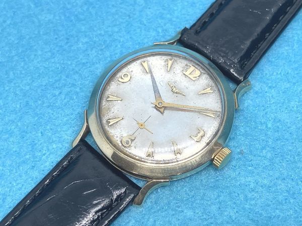 ☆ビンテージ K14金無垢 ロンジン 手巻き cal.23Z/アールデコ Longines WOIND UP/稼動品 1955年製の画像3